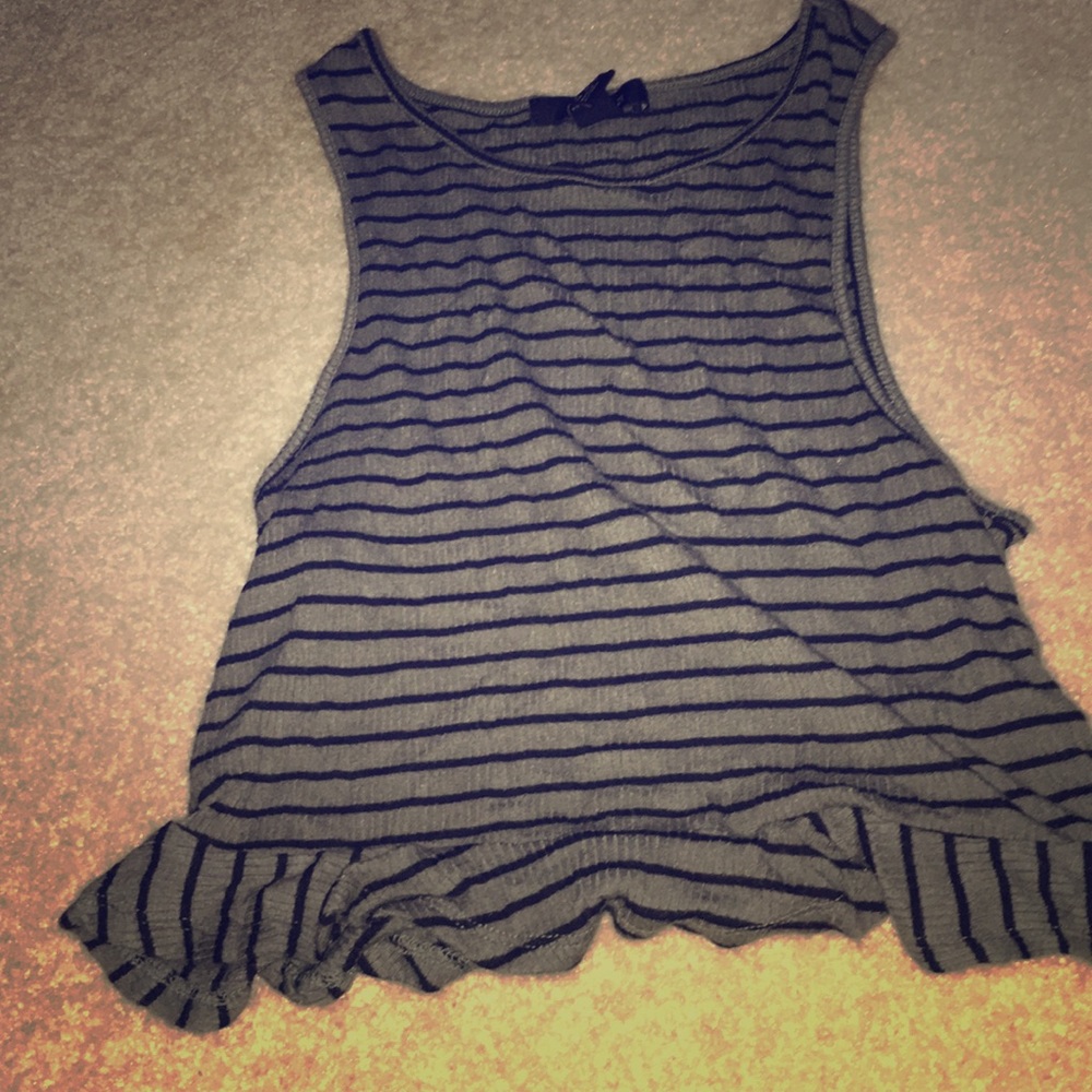 Striped sleeveless cropped cami top